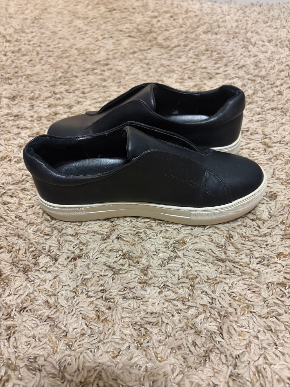 J Slides Black Slip-On Sneakers with Cream Sole